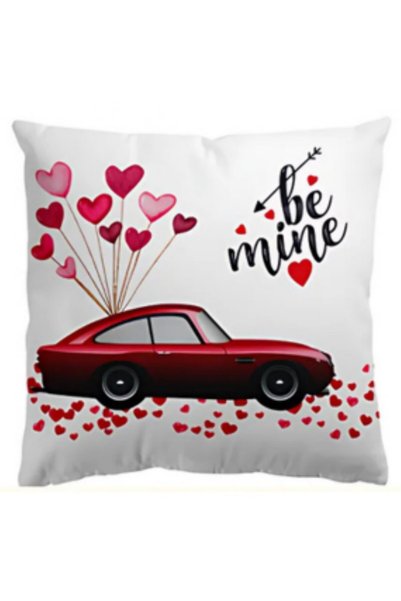 Domarex Perna decorativa Cleo Be Mine, 43x43 cm, alba cu rosu, tema Valentine...