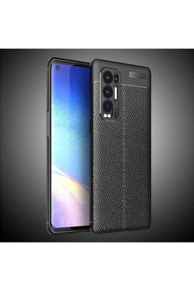 BURAQ غطاء حماية من مادة TPU بنمط جلد الليتشي مقاوم للصدمات لهاتف OPPO Reno5 ...
