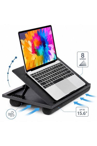 Callena Masă de pat pentru laptop cu suport reglabil, pernă dublă, suport pen...