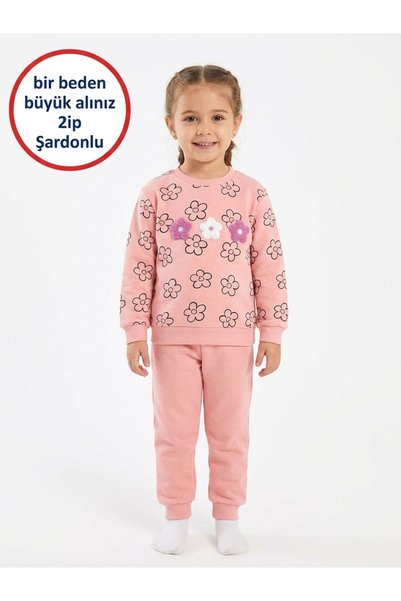 ULTİMA BABY Kız Çocuk 2iplik Şardonlu Takım