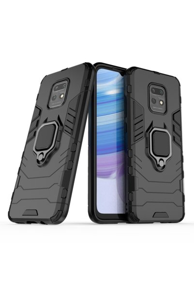 BURAQ For Xiaomi Redmi 10X 5G PC + TPU Anti-fall Protective Case with Ring Ho...