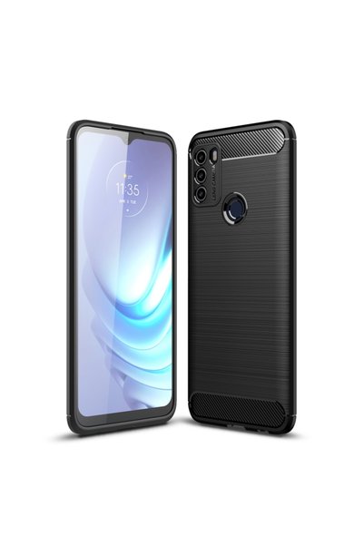 BURAQ For Motorola Moto G50 Brushed Texture Carbon Fiber TPU Case(Black)