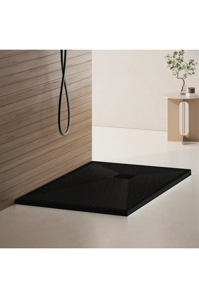 OEM Ορθογώνια κουρτίνα μπάνιου 70x90 cm, πάχους 3 cm, μαύρη
