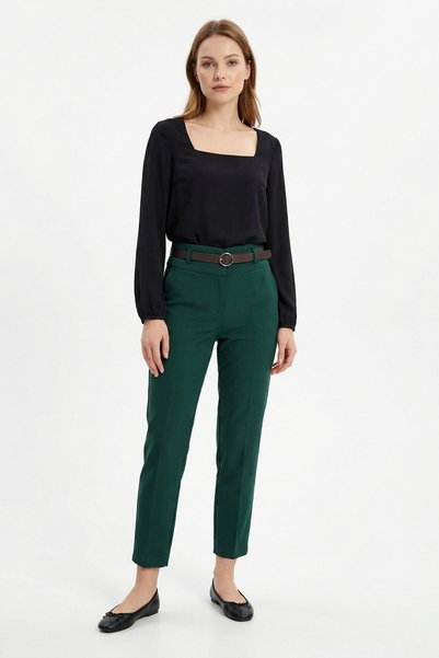 Rays Pantaloni drepți cu curea 7012A Smarald