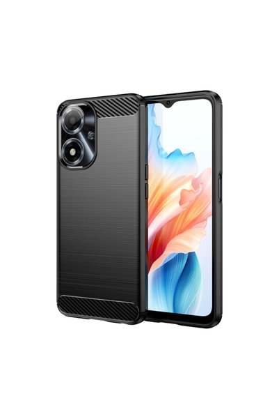 BURAQ For OPPO A2M 5G Carbon Fiber Brushed Texture TPU Phone Case(Black)