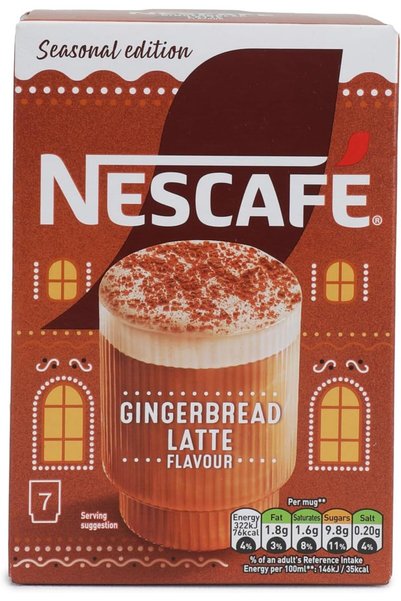 Nescafe نسكافيه بنكهة لاتيه الزنجبيل، إصدار موسمي، 7 أكياس