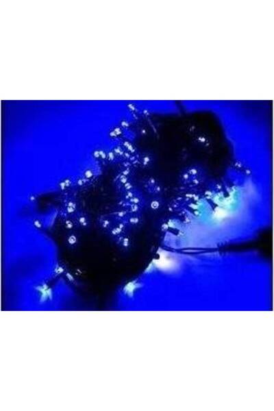 OEM LED Christmas installation with black wire, 100 LED, 10 m, blue