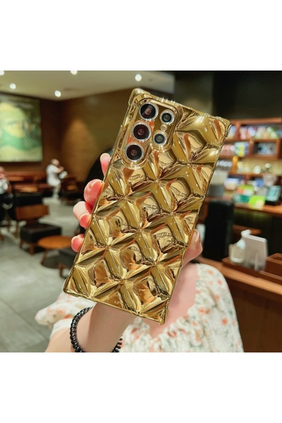 BURAQ For Samsung Galaxy S22 Ultra 5G Rhombic Texture Electroplated TPU Phone...