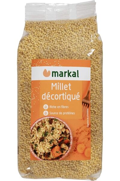 Markal دخن عضوي مقشور 500 جرام (بيج)