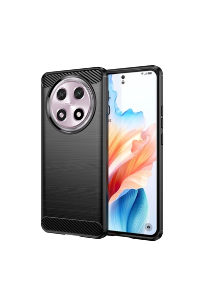 BURAQ For OPPO A2 Pro Carbon Fiber Brushed Texture TPU Phone Case(Black)