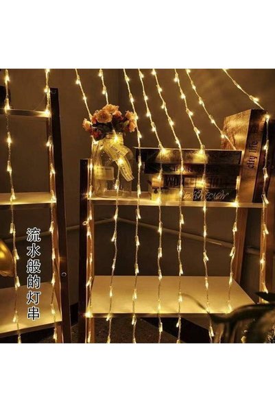 OEM Perdea luminoasa LED de Craciun, 120 LED, 3 m x 1 m, alb cald
