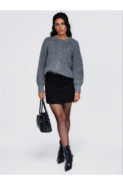 OMBRE Damenpullover, Relaxed Fit, Hüftlänge, Rundhalsausschnitt, Raglanärmel,...