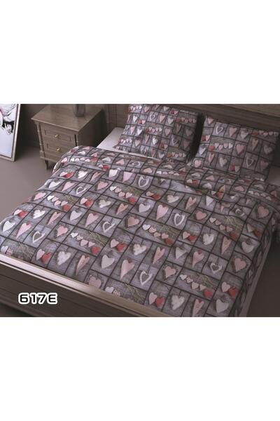 Karo Lenjerie de pat din bumbac 90x120 617E inimioare gri roz