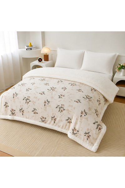 FAMILYDESIGN Patura pufoasa dubla cocolino cu blanita ecologica, 200X230 cm, ...