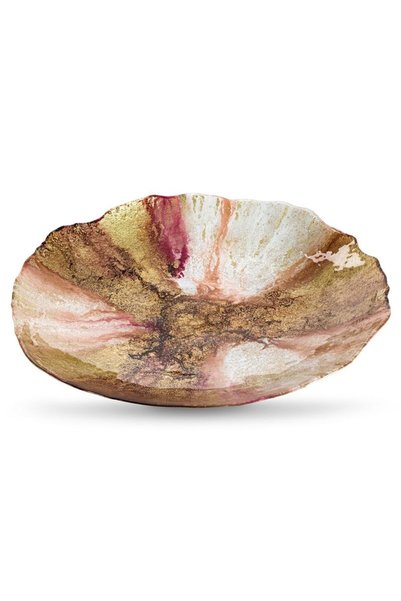 Eurofirany Farfurie decorativa Mabel, 43x7cm, portocalie, sticla