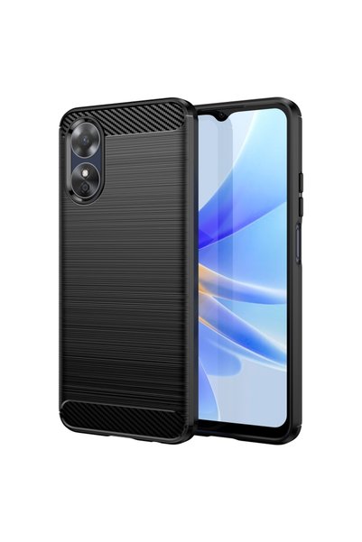 BURAQ For OPPO A17k Brushed Texture Carbon Fiber TPU Phone Case(Black)