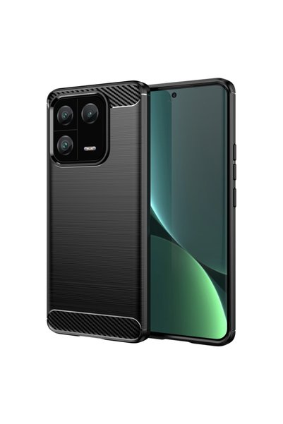 BURAQ For Xiaomi 13 Pro Brushed Texture Carbon Fiber TPU Phone Case(Black)