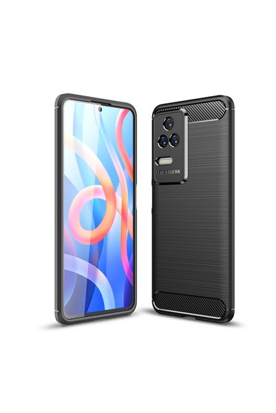 BURAQ For Xiaomi Redmi K50 Pro Brushed Texture Carbon Fiber TPU Phone Case(Bl...