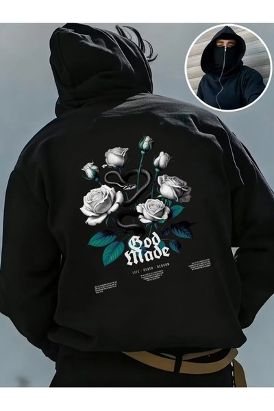 LOTS MODA Φούτερ Ninja Unisex με μάσκα χιονιού Ζακέτα με 2 νήματα χοντρό φλις