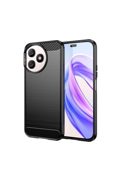 BURAQ غطاء هاتف من ألياف الكربون بملمس مصقول لهاتف Honor X50i+ (أسود)