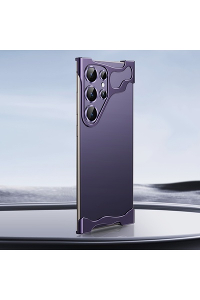 BURAQ For Samsung Galaxy S24 Ultra 5G Frameless Metal Corner Pad Phone Case w...