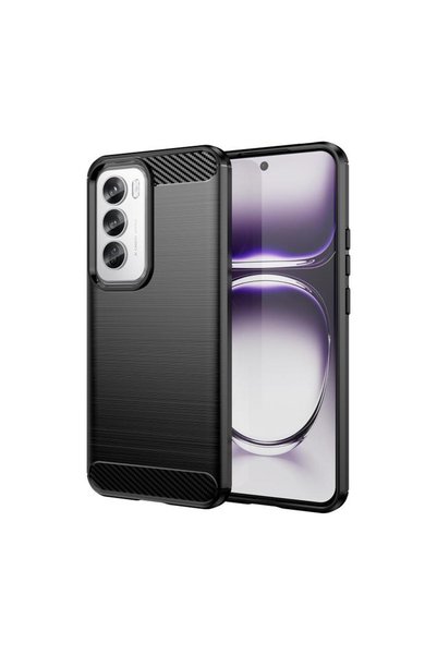 BURAQ غطاء هاتف من ألياف الكربون بملمس مصقول من مادة TPU لهاتف OPPO Reno12 Pr...