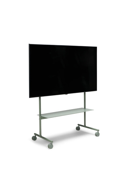 Pedestal Suport TV cu roți și raft, tip piedestal, Rover, 40″-70″, verde salvie