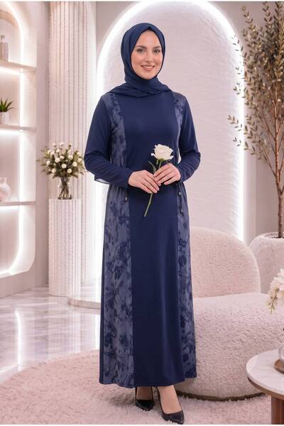ModaMinar فستان نسائي من القطن الممشط بتفاصيل كوربا وحزام خصر مطاطي للموسم ال...