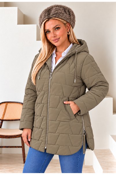 Butik Nilyam Γυναικείο παλτό μεγάλου μεγέθους με κουκούλα, επένδυση εσωτερικά...