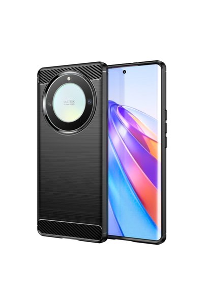 BURAQ For Honor Magic5 Lite Brushed Texture Carbon Fiber TPU Phone Case(Black)