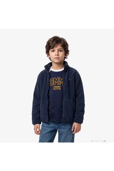 Tommy Hilfiger Flag Full Zip Children's Navy Blue Sweatshirt