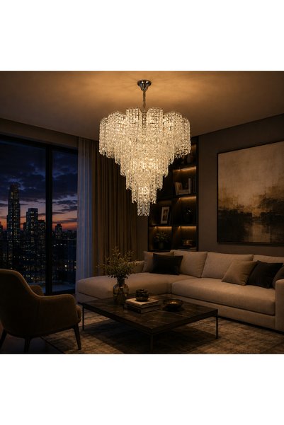 OEM TAGISH Supremo Crystal Chandelier 19xE14, Διάμετρος 80cm, Μέταλλο και Κρύ...