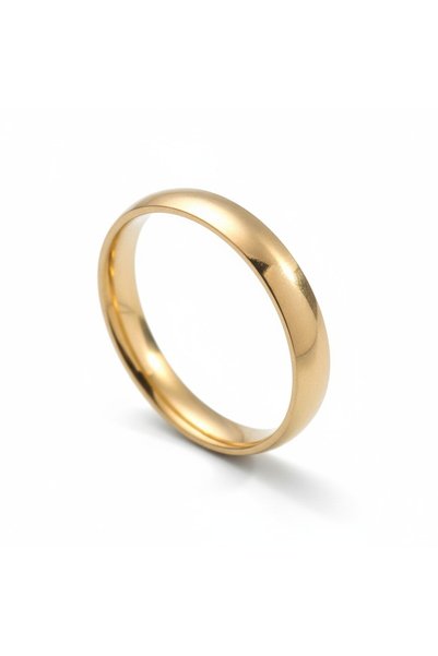 Alviro Inel unisex clasic din oțel inoxidabil 316L, culoare aurie, mărimea 8,...