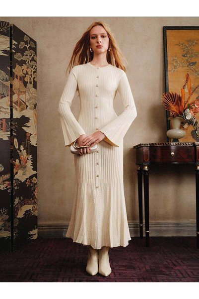 Sheya Rochie maxi, crem