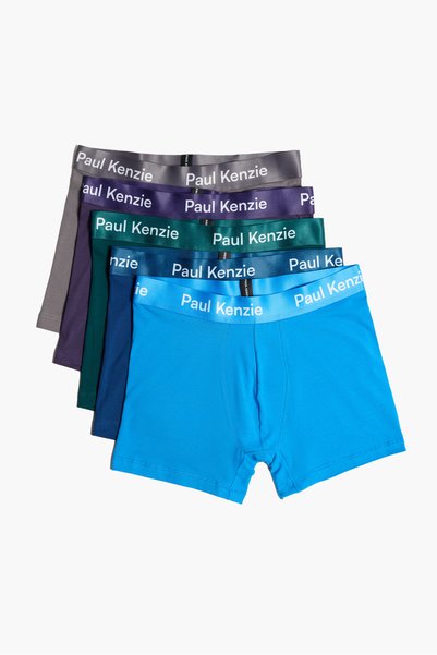 Paul Kenzie Men's 5-Pack Boxers - Deep Tones