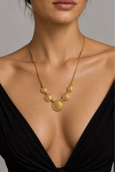 FASHION gold kolye 46+7cm uzunluğundadır