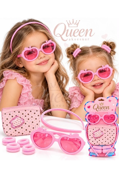 QUEEN AKSESUAR 7-Piece Pink Accessory Gift Set Girl Child Baby Apple Glasses ...