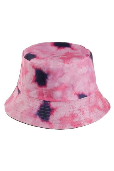CATIANO Pălărie tip pescar fucsia și negru tie-dye pentru femei