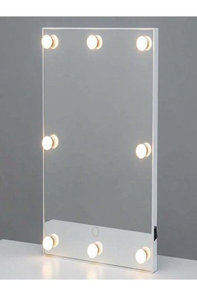 OEM Oglinda Dreptunghiulara pentru Machiaj cu 8 Becuri LED, Lumina Alba Calda...