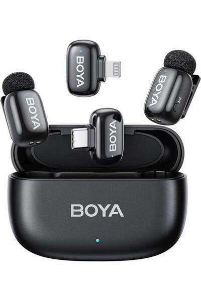 BOYA Mini-12 Wireless Lavalier Microphone, AI Noise Cancellation Mic, Ultra M...