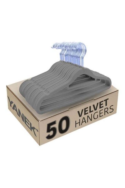 Generic YANEK Non-Slip Velvet Hangers Pack of 50, Ultra Thin Space Saving Clo...