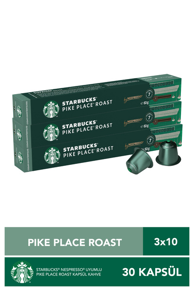 Starbucks By Nespresso Pike Place Kapsül Kahve 10'lu x 3 Kutu