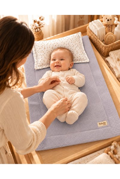 Bebella Baby Changing Mat Set with Pillow, Double-Sided Soft Filled Cotton Pi...