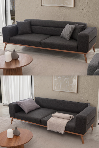 indes home Mora 3'lü Koltuk Antrasit
