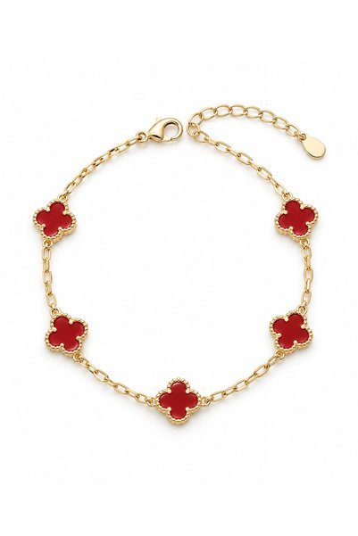 SAAF Jewelry Amara – brățară cu cinci trifoi, oțel inoxidabil placat cu aur