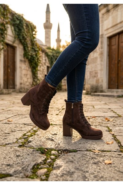 LEYDİ SHOES حذاء كاتيرينا النسائي من الجلد المدبوغ ذو الأربطة