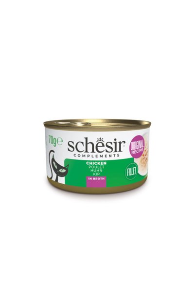 Schesir Hrana umeda pentru pisici conserva Pui in supa 70gr