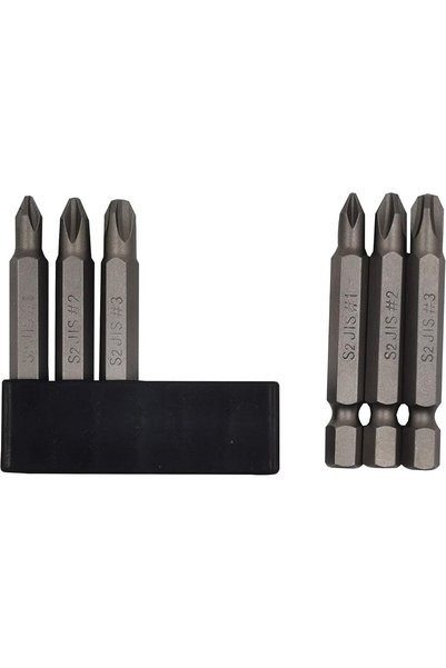 GENERAL 6Pcs 50mm JIS Screwdriver Bit Set with Magnetic Tip,1/4 Hex Shank, S2...
