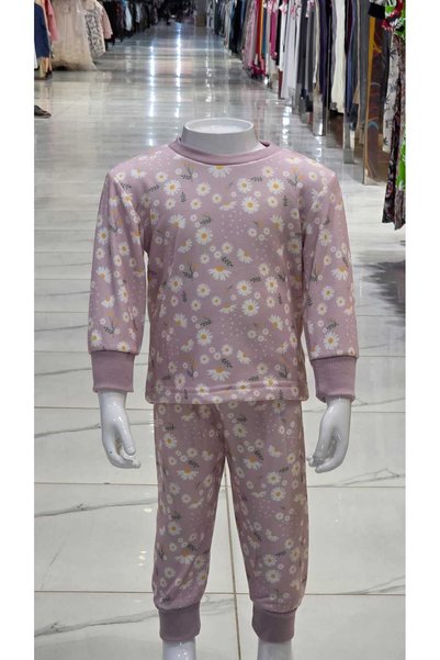 Generic Brand Purple Winter Newborn Baby Pajamas with Chrysanthemum Graphics Two-Piece