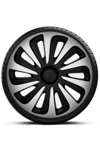 4RACING Σετ Καλύμματα Τροχών Αυτοκινήτου Ανθρακονήματα 4 τεμαχίων 14 " Μαύρο/...